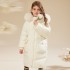 Girls' mid-length thickened down jacket